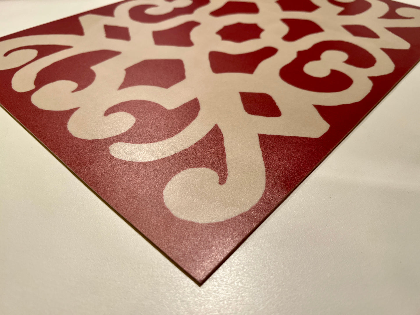 Turkey Cream & Red, set di 4 tovagliette in vinile