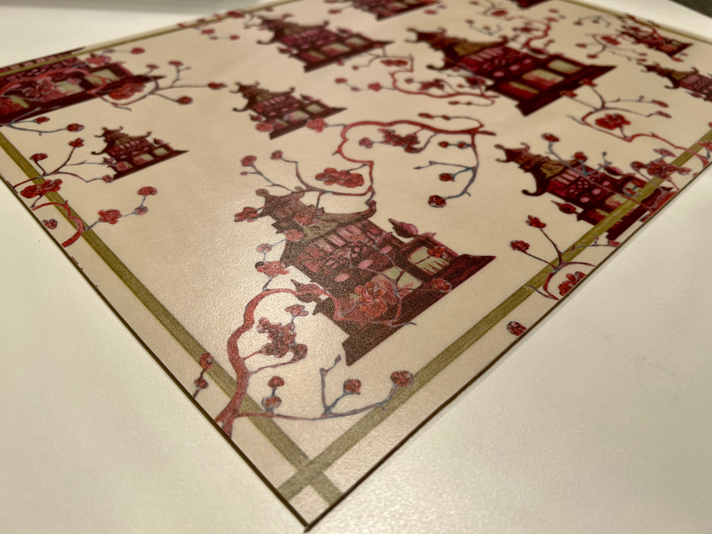 Pagode Allover Cream, set di 4 tovagliette in vinile