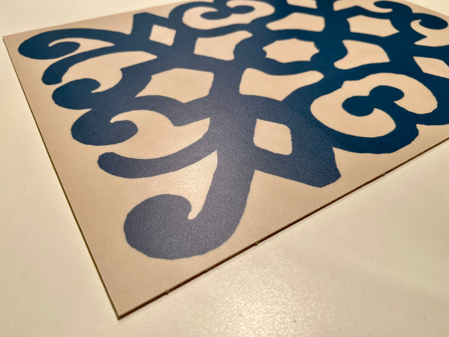 Turkey Blue & Cream, set di 4 tovagliette in vinile