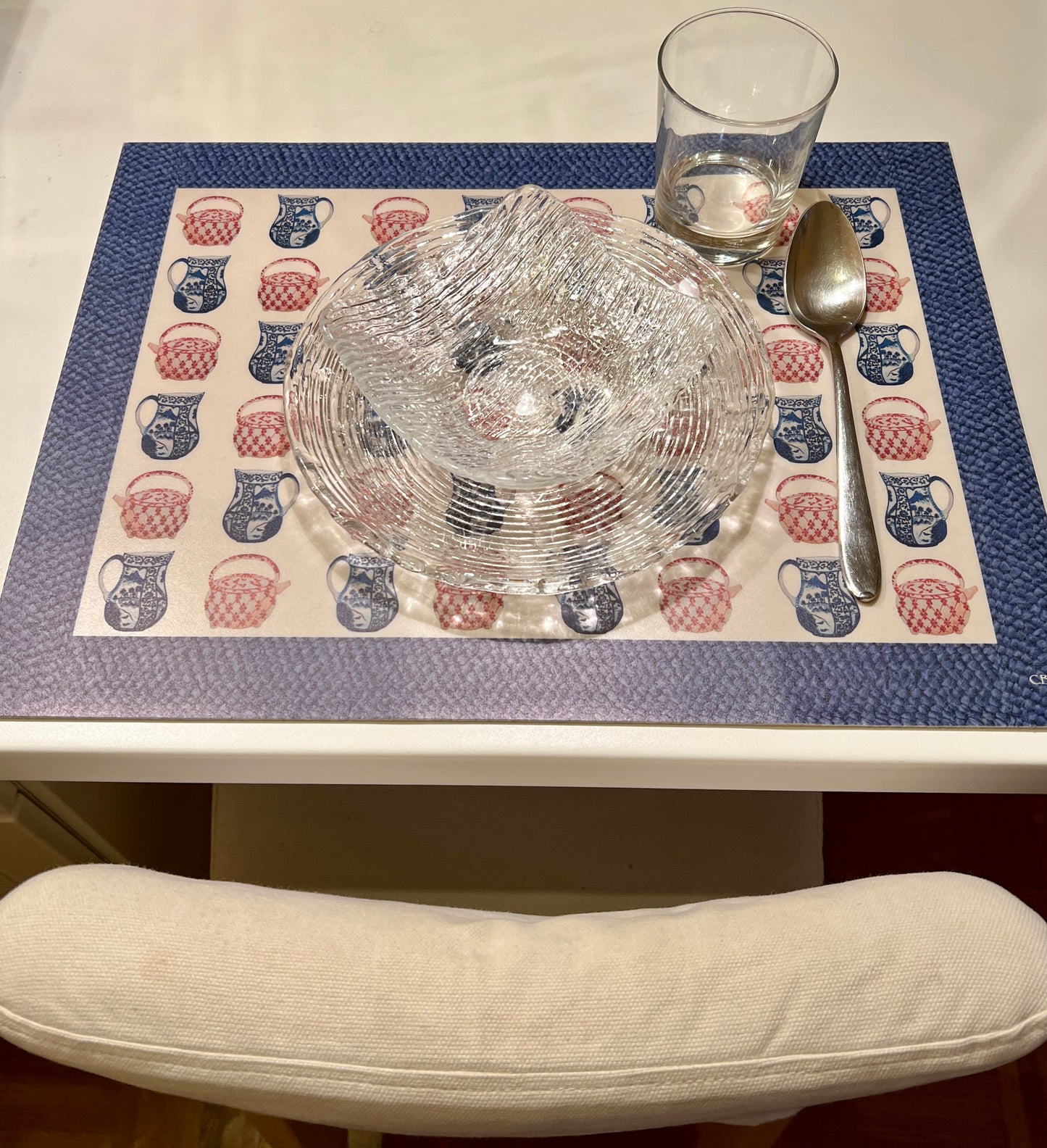 Teiere & Brocche Allover Blue, set di 4 tovagliette in vinile