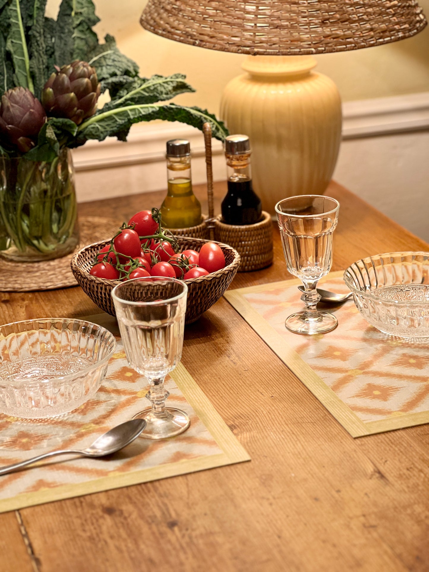 Ethnic Yellow, set di 4 tovagliette in vinile