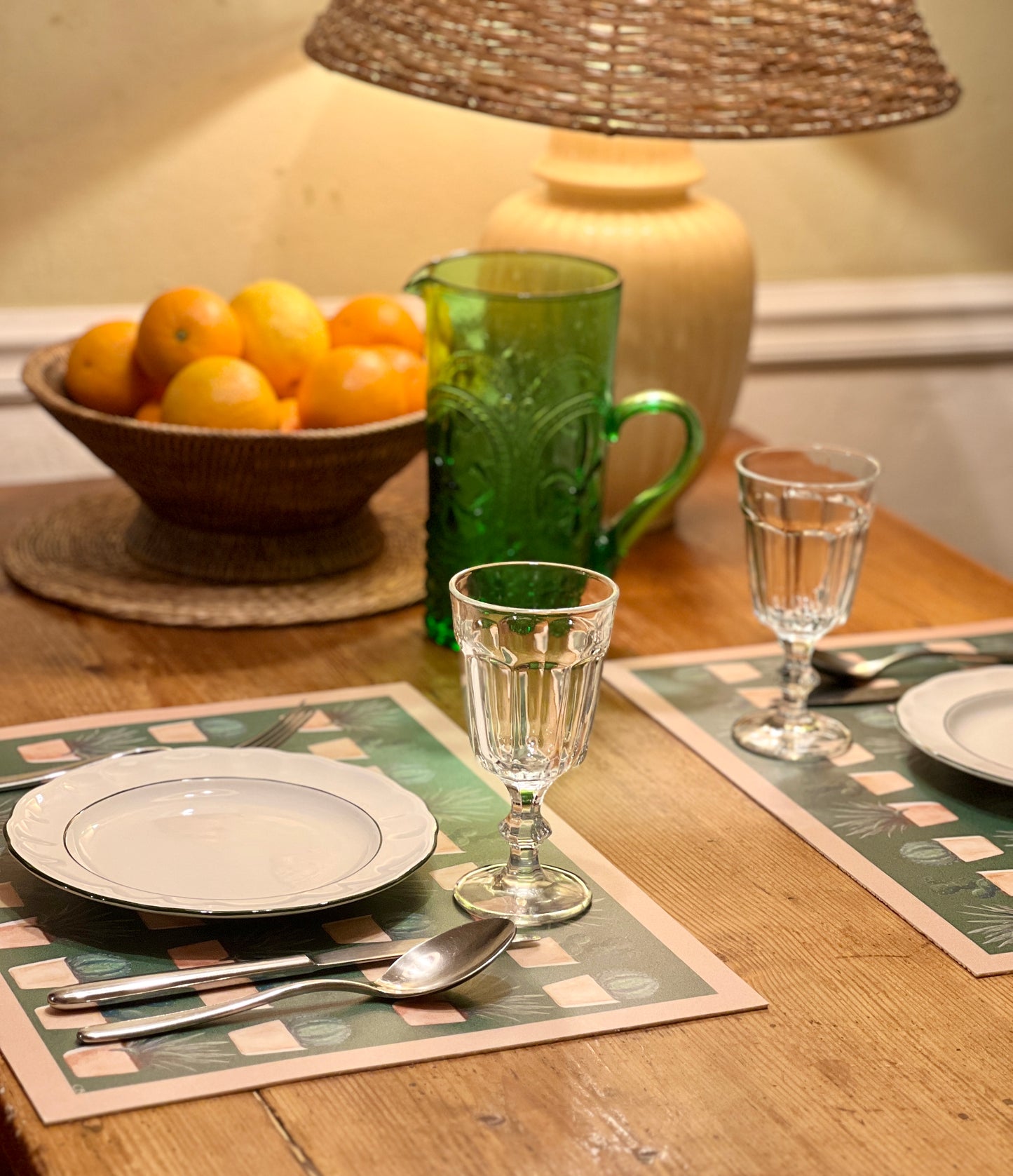 Cactus Allover Green, set di 4 tovagliette in vinile