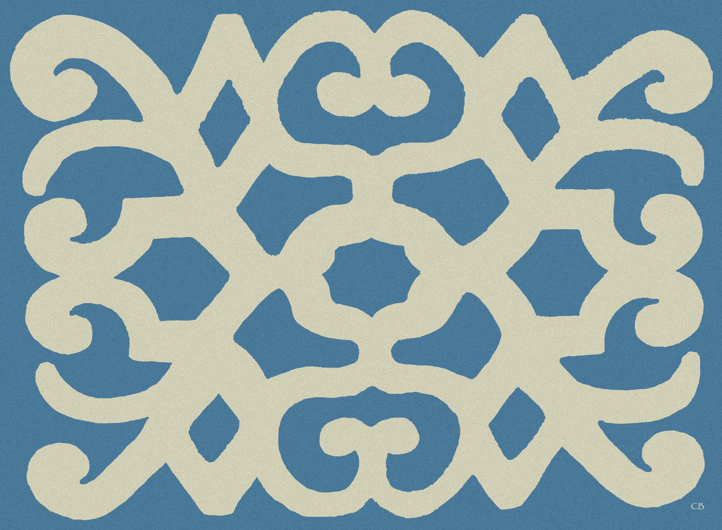 Turkey Cream & Blue, set di 4 tovagliette in vinile