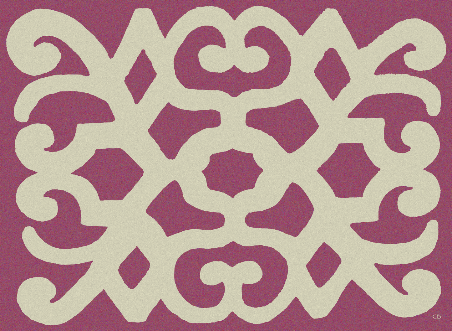 Turkey Cream & Red, set di 4 tovagliette in vinile