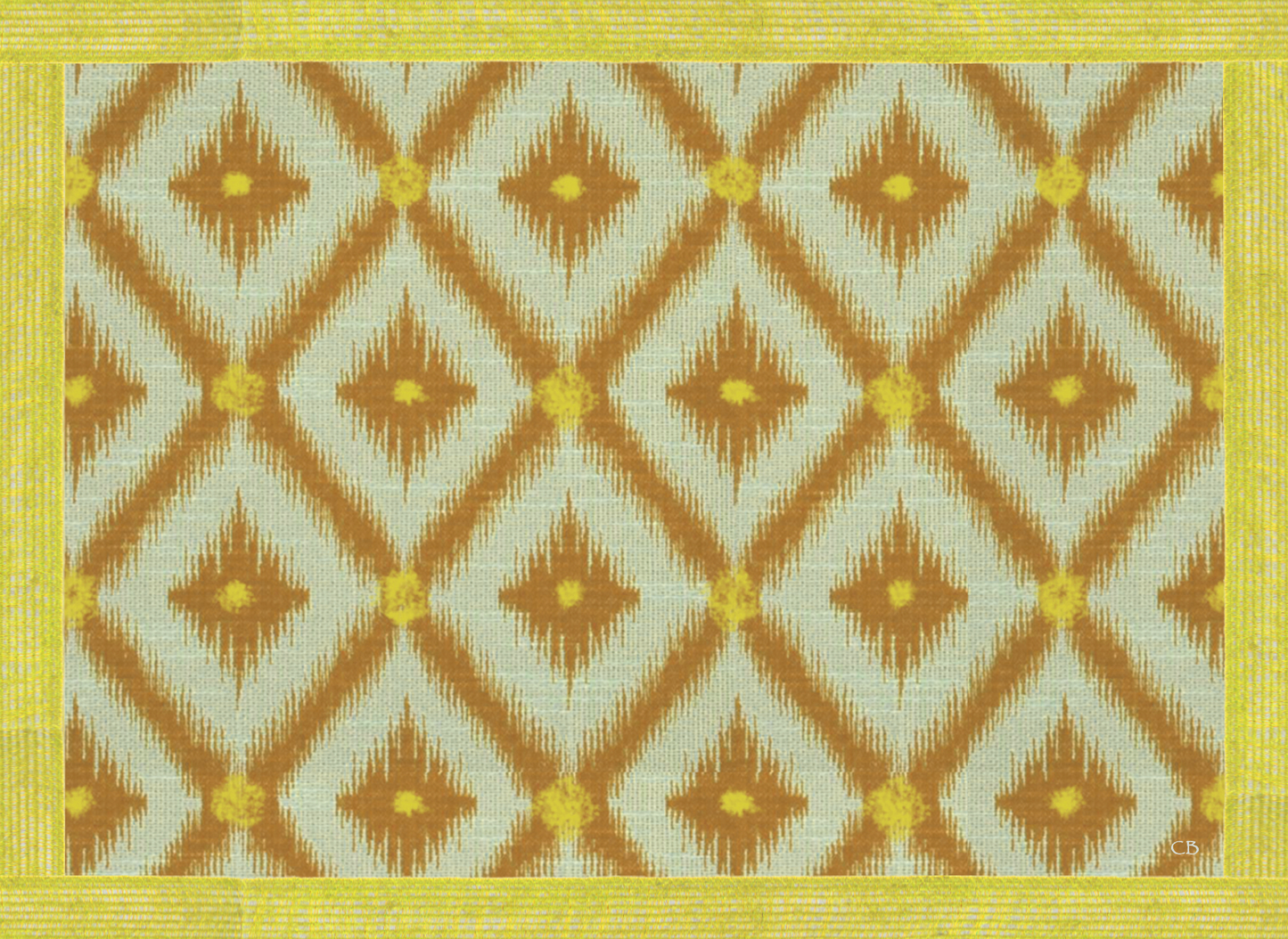 Ethnic Yellow, set di 4 tovagliette in vinile
